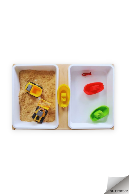 Montessori Doğal Ahşap Duyu Aktivite Kum Ve Su Masası-duyusal Oyun Ve Gelişim Iç Mekan Aktivite Masa