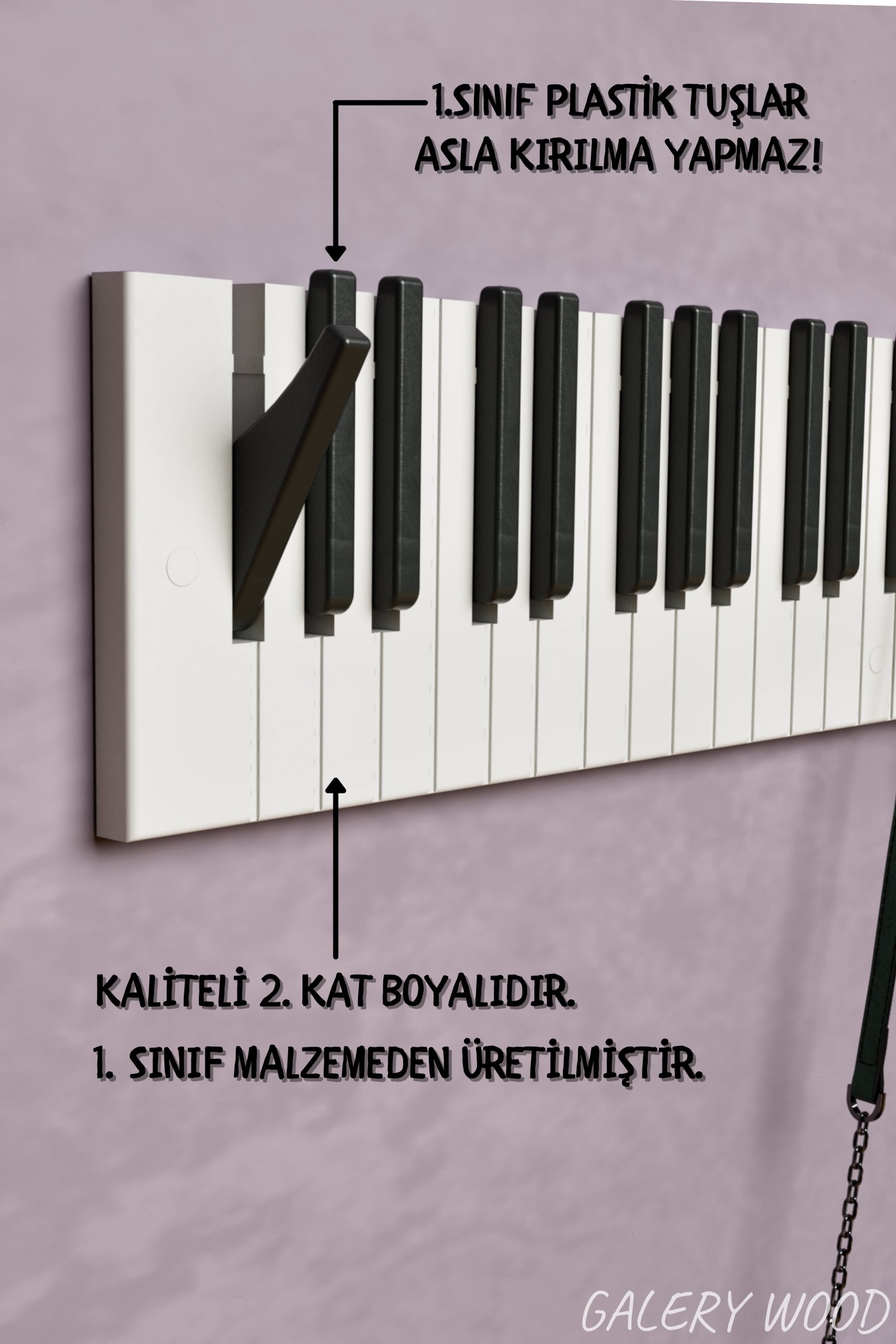 Ahşap Piyano Duvar Askısı - Görsel 6