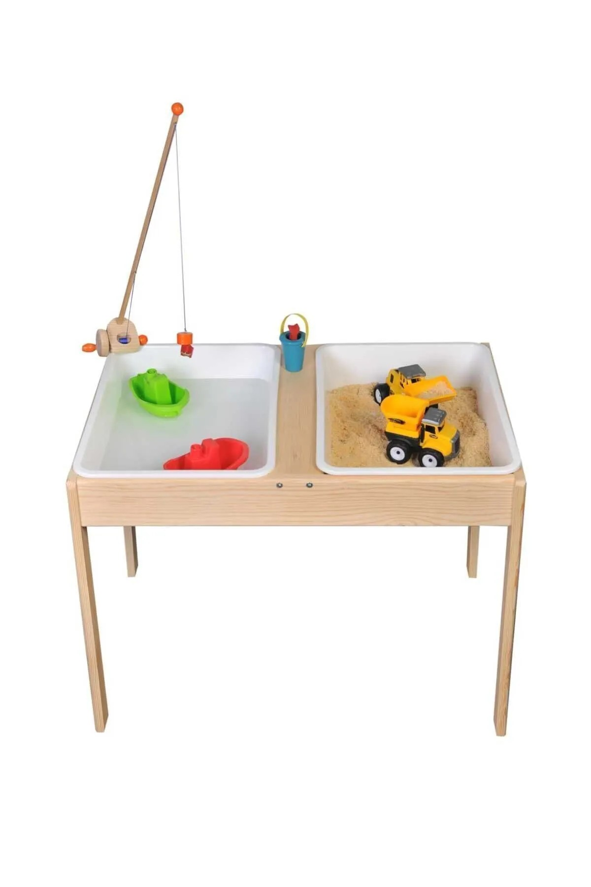 Montessori Doğal Ahşap Duyu Aktivite Kum Ve Su Masası-duyusal Oyun Ve Gelişim Iç Mekan Aktivite Masa - Görsel 3